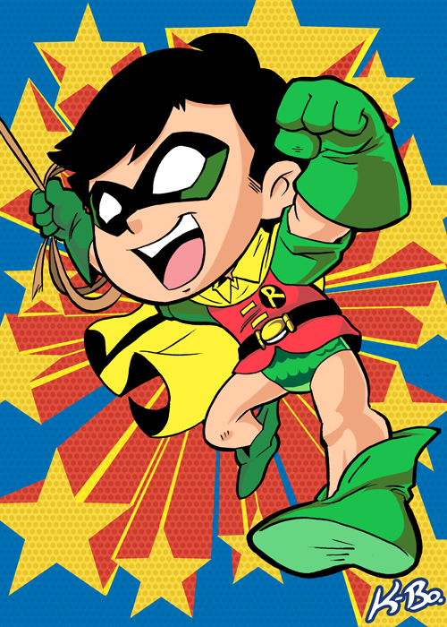 Super Powers Robin Art Card By K Bo  By Kevinbolk On Deviantart
