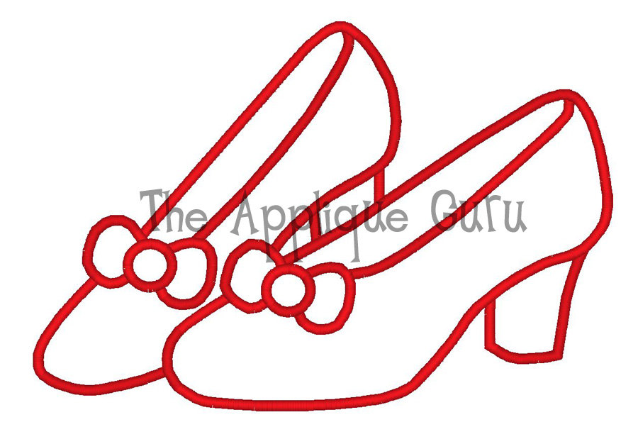 Wizard Of Oz Ruby Slippers Clipart Ruby Slippers Machine Applique
