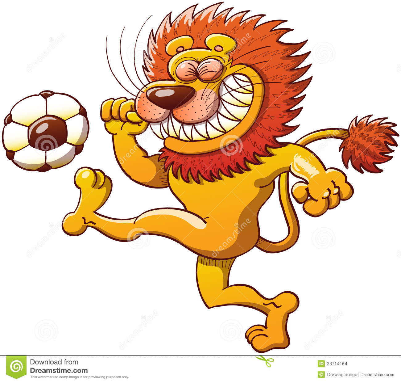 Brave Lion Brave Lion Kicking A Soccer