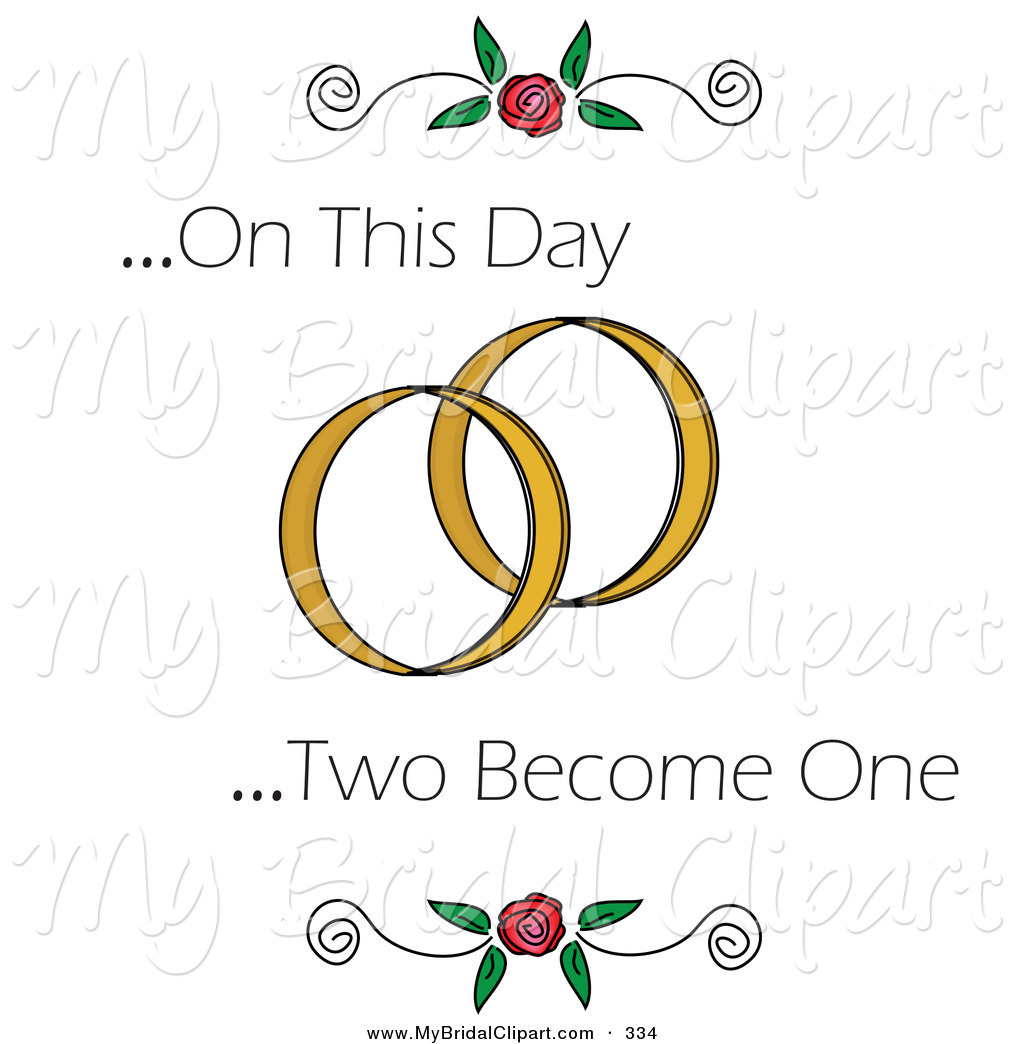 Bridal Clipart Of A On This Day Two Become One Text With Roses And    
