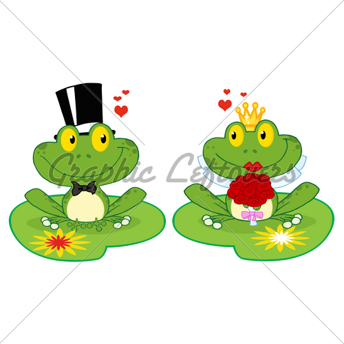 Bride And Groom Clip Art Free Download  Frog Bride And Groom On Lily