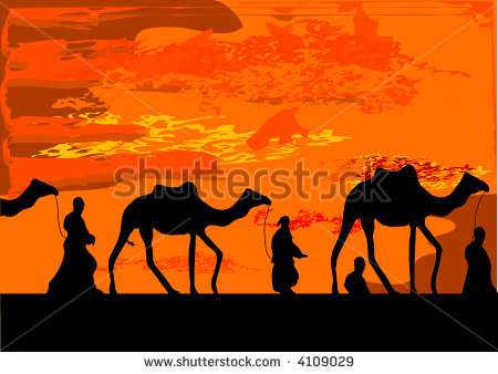 Camel Caravan Clipart Camel Caravan   Stock Photo
