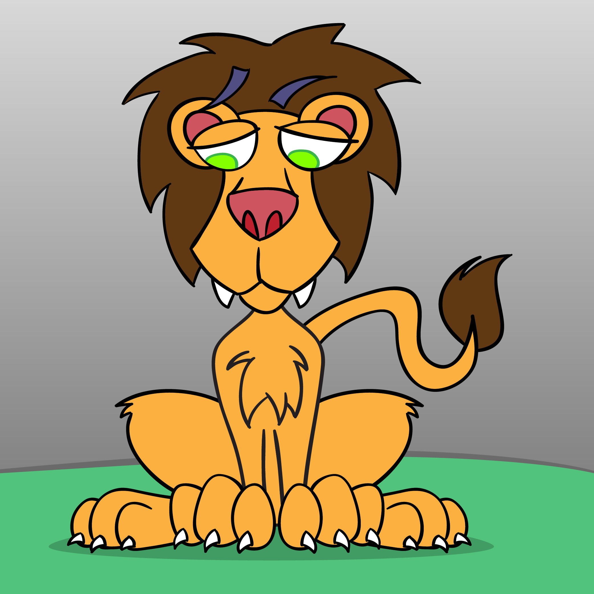 Cartoon Lion   Vector Illustration Of A Cute Cartoon Lion Looking