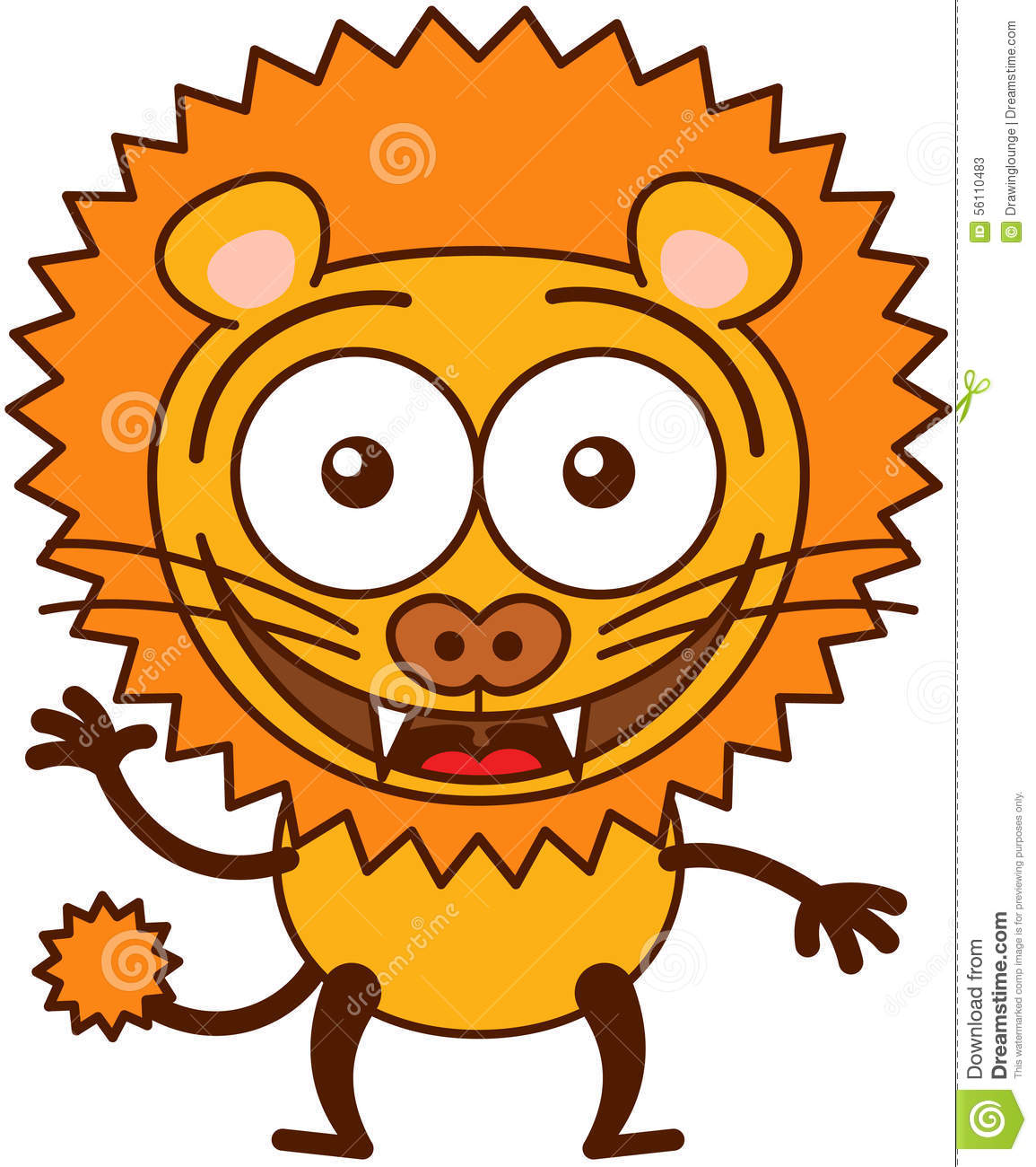 Cute Lion In Minimalistic Style With Rounded Ears Bulging Eyes Sharp