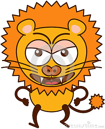 Cute Lion In Minimalistic Style With Rounded Ears Bulging Eyes Sharp    