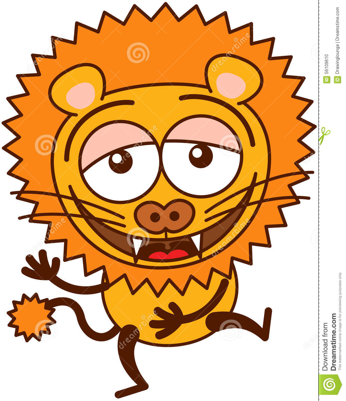 Cute Lion In Minimalistic Style With Rounded Ears Bulging Eyes Sharp    