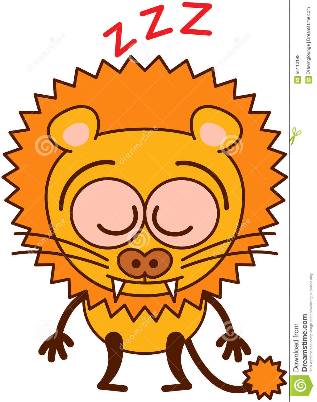 Cute Lion In Minimalistic Style With Rounded Ears Sharp Teeth