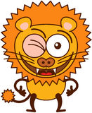 Cute Lion Winking And Making Thumbs Up Royalty Free Stock Images