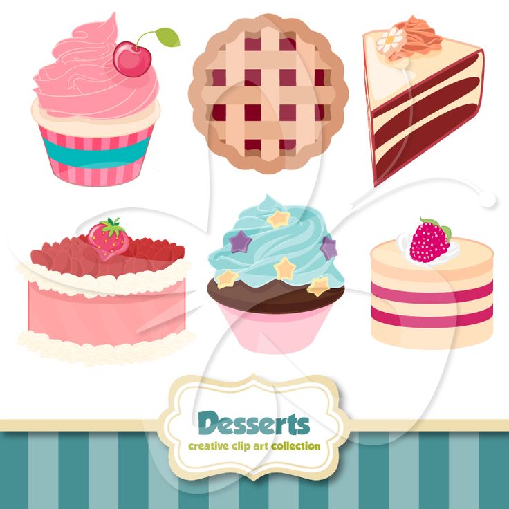 Dessert Clip Art Set  4   Food Clip Art   Pinterest