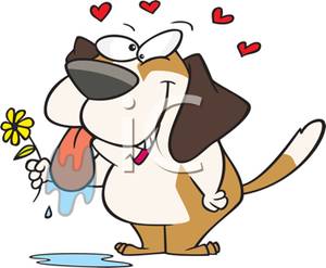 Dog In Love Clip Art Image