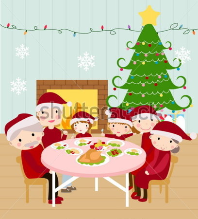 Familia Cenando La Navidad Feliz Im Genes Predise Adas  Clip Arts