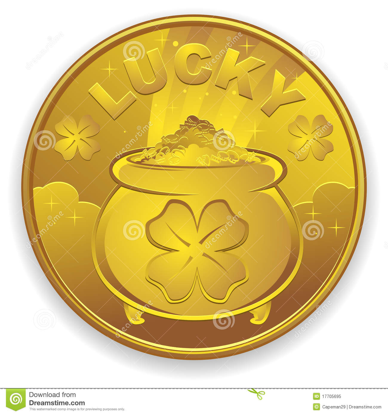 Gold Coins Clip Art Lucky Gold Coin Royalty Free