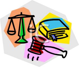 Law Book With Scales And A Gavel   Royalty Free Clipart Picture