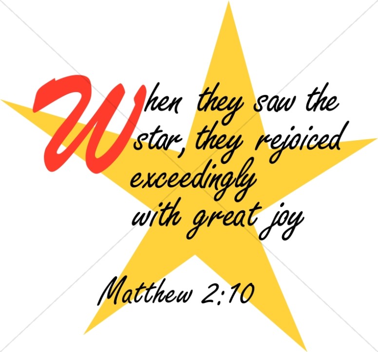 Matthew 2 10 With Five Pointed Star   Epiphany Clipart
