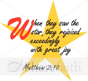 Matthew 2 10 With Five Pointed Star   Epiphany Clipart
