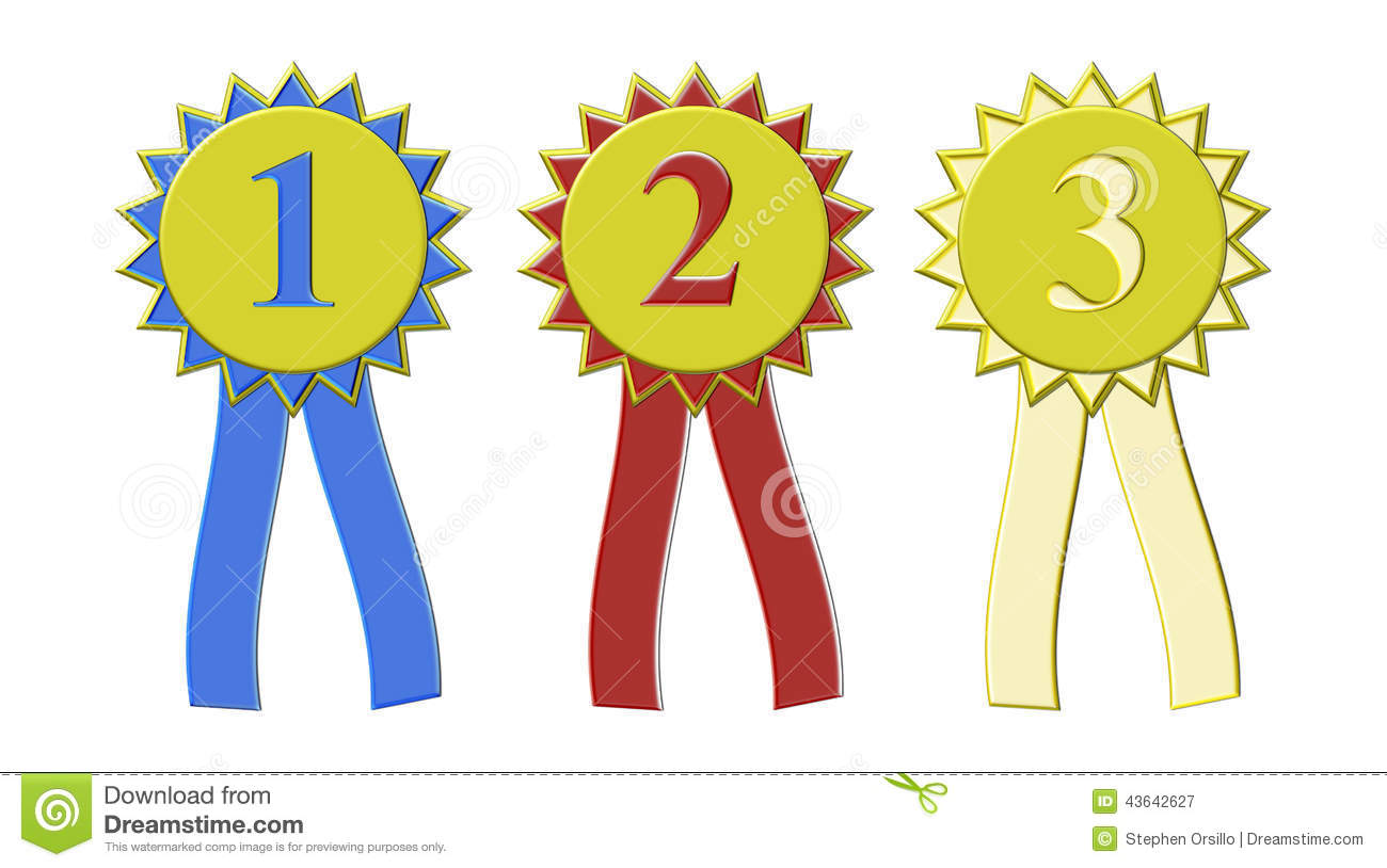     Of First Second And Third Place Award Ribbons In Playful Colors