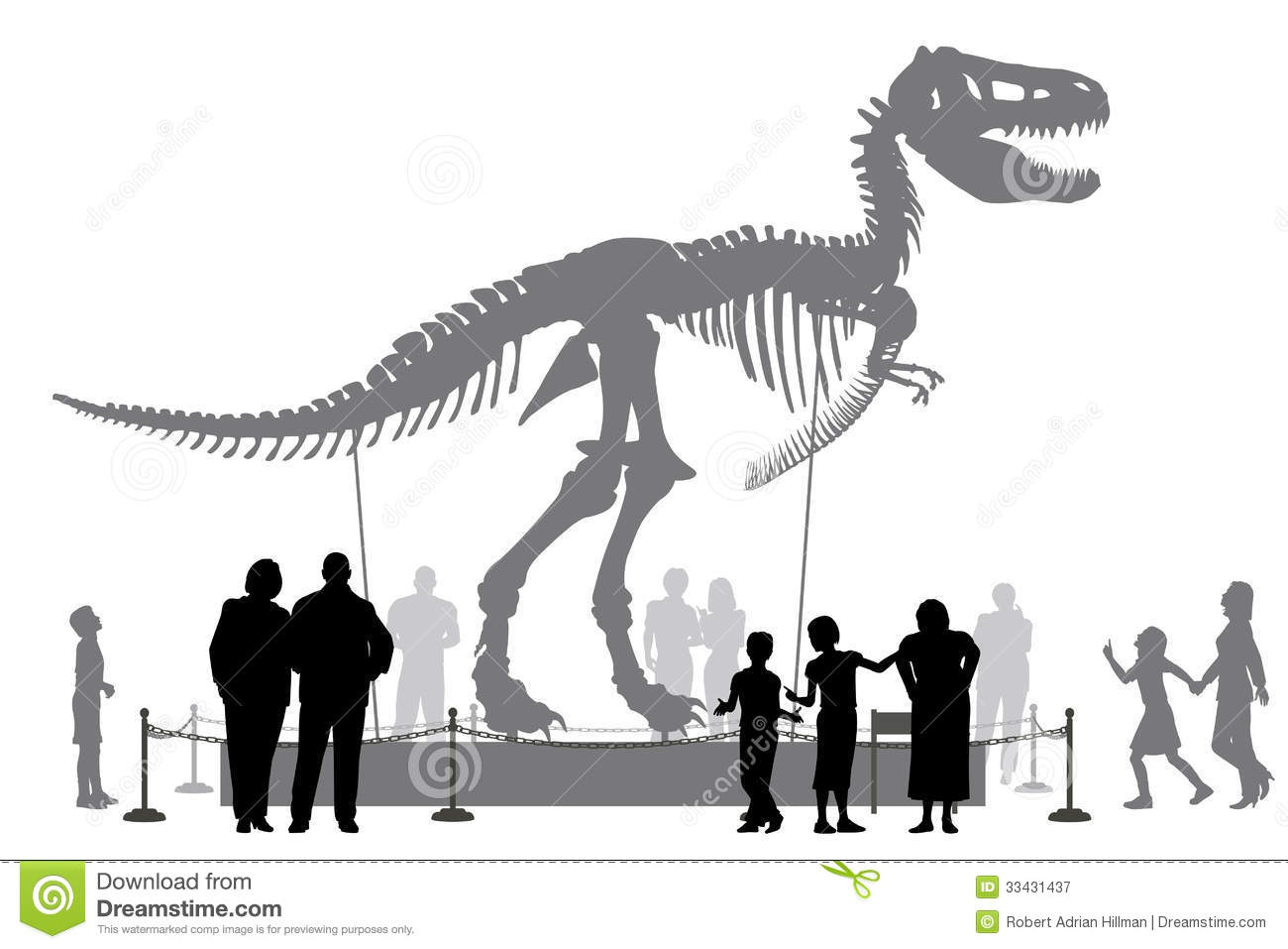     Of People Looking At A Tyrannosaurus Rex Skeleton In A Museum
