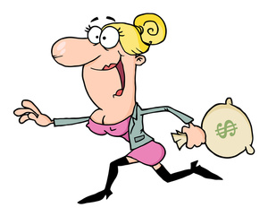 Rich Lady Cartoon Clipart Image  Cartoon Rich Lady With A Bag Of Money