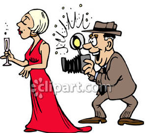 Sneaking A Picture Of A Famous Woman Royalty Free Clipart Picture