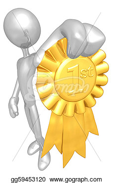 Stock Illustration   1st Place Gold Ribbon Award  Clipart Gg59453120