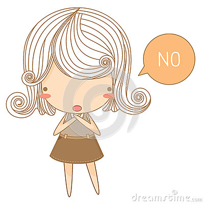 The Illustration Of Little Girl Say No Mr No Pr No 2 737 4