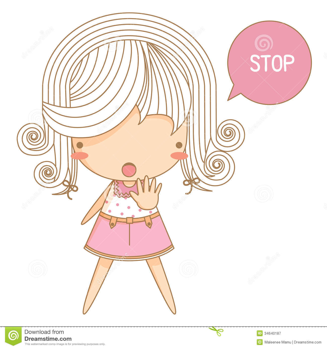 The Illustration Of Little Girl Say Stop Mr No Pr No 0 559 0