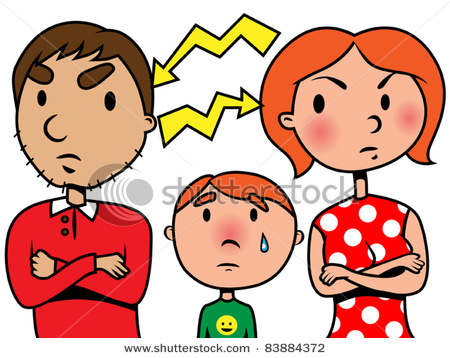 Vector Clip Art Picture Of Parents Fighting And Arguing While The