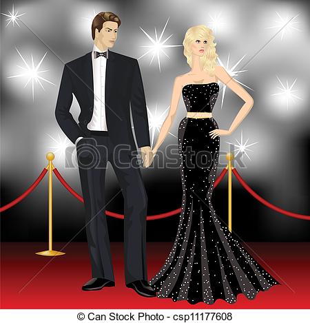 Vector   Famous Luxury Couple Fashion Woman And Elegant Man In Front