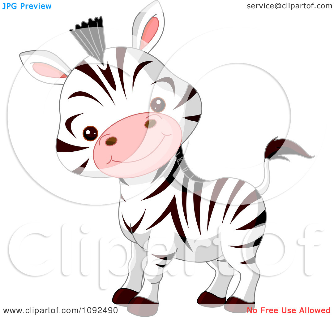 Clipart Cute Baby Zoo Zebra   Royalty Free Vector Illustration By