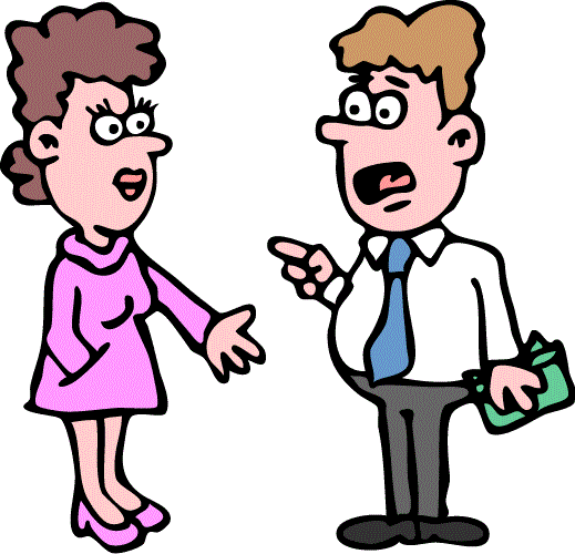 Clipart Woman Asking Man For Money