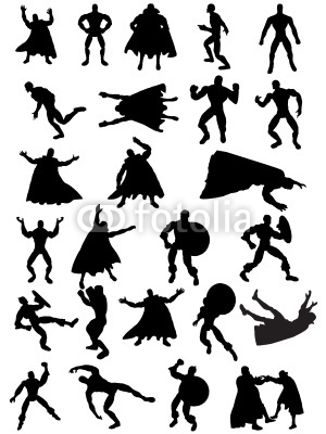 Collection Of 25 Superhero Silhouettes Stock Image And Royalty Free