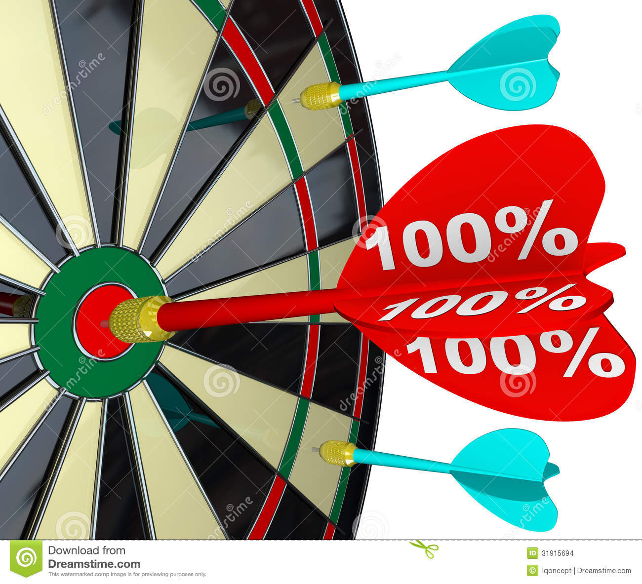 Dart Hitting Dartboard Perfect Score Stock Images   Image  31915694