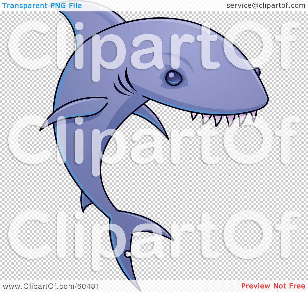 Free  Rf  Clipart Illustration Of A Purple Shark With Very Sharp Teeth