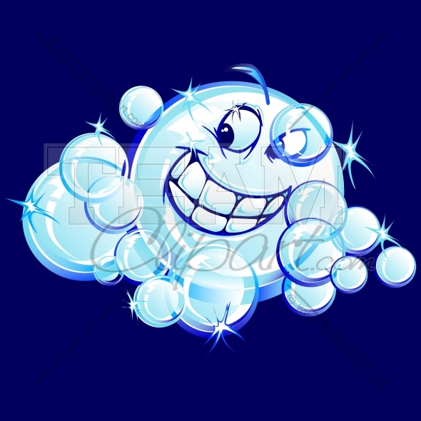 Happy Soap Bubbles Smiling Vector Cartoon Clipart Image   Team Clipart