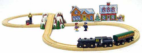 Holiday Set   Polar Express   Classic Figure 8 Wooden Train Set