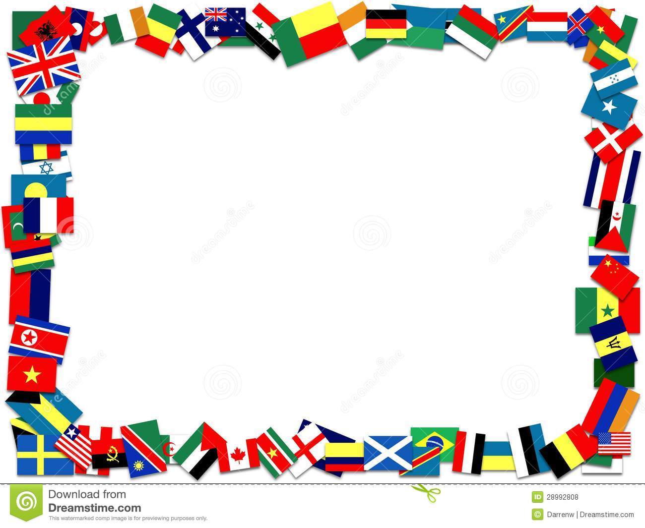 Illustration Of A Frame Made Of Many Flags