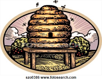 Illustration Of Bee Hive Szo0386   Search Clip Art Drawings Fine Art