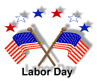 Labor Day Clip Art   Usa Flags And Patriotic Stars   Labor Day Titles