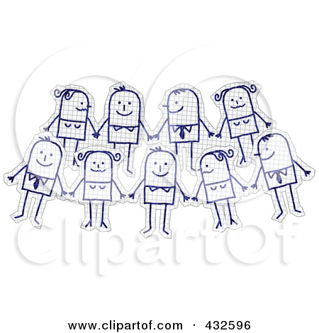 Royalty Free  Rf  Clipart Illustration Of A Happy Team Of Stick Men