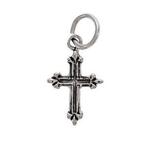 Silver Charm Ornate Gothic Cross Christian 17mm Arts Crafts   Sewing