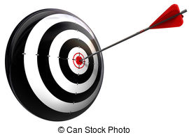 Target And Arrow Perfect Hit Conceptual Image Isolated On