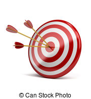 Three Arrows In Target 3d Image Isolated White Background