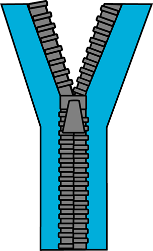 Zipper Clip Art Image   Large Blue Zipper 