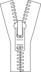 Zipper Outline Clip Art At Clker Com   Vector Clip Art Online Royalty    