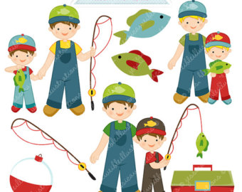 Buddy Boy Cute Digital Clipart   Commercial Use Ok   Fishing Clipart    
