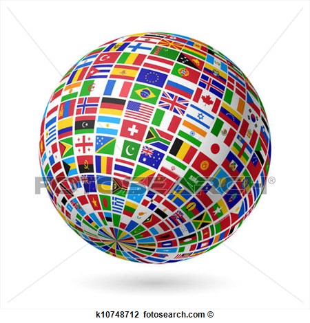 Clip Art   Flags Globe  Fotosearch   Search Clipart Illustration