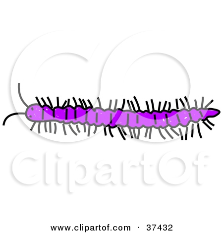 Clipart Illustration Of A Long Purple Millipede By Prawny  37432