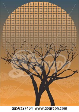       Creepy Gothic Single Leafless Tree   Clipart Drawing Gg56327464