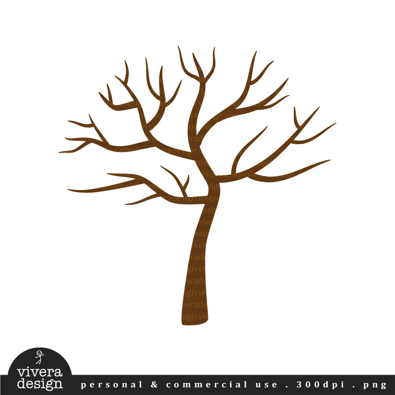 Digital Clip Art Tree With No Leaves Winter Tree By Viveradesign