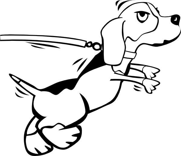 Dog On Leash Cartoon 2 Clip Art At Clker Com   Vector Clip Art Online